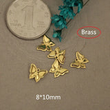 120 pcs Mini Brass Butterfly Charms 2 Layer 8*10mm Jewelry Supplies