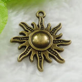 Antique Bronze Sun Charms 28x25mm #639