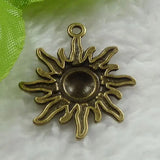 Antique Bronze Sun Charms 28x25mm #639