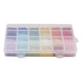 3mm Glass Seed Beads 24 Colors Kit with Storage Box for Jewelry Making