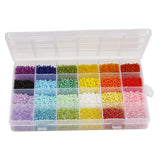 3mm Glass Seed Beads 24 Colors Kit with Storage Box for Jewelry Making