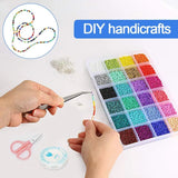 12000Pcs 3mm Glass Seed Beads Jewelry Making Beads Kit