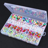 1200Pcs 24 Grids Acrylic Letter Bead Set DIY Bracelet Jewelry Education Material
