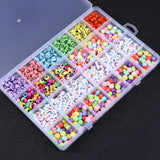 1200Pcs 24 Grids Acrylic Letter Bead Set DIY Bracelet Jewelry Education Material