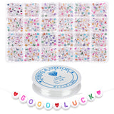 1200Pcs Acrylic Letter Bead Set DIY Bracelet Jewelry Children's Beading Material