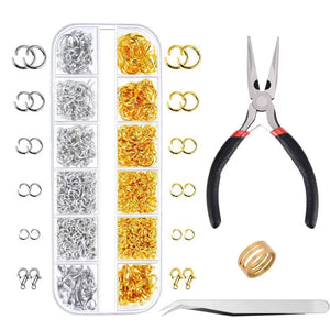 1200Pcs Alloy Jump Rings and Lobster Clasp Set DIY Jewelry Making Kit