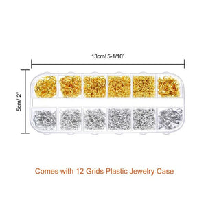 1200Pcs Alloy Jump Rings and Lobster Clasp Set DIY Jewelry Making Kit
