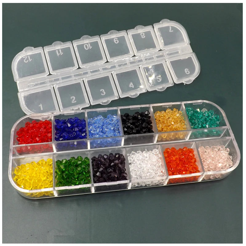 1200pcs 3mm Bicone Crystal Beads Set for DIY Jewelry Making