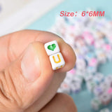 1200pcs 6mm Square Letter Acrylic Beads for Jewelry Making