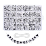 1200pcs 6mm Square Letter Acrylic Beads for Jewelry Making