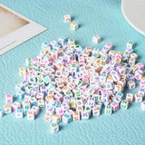 1200pcs 6mm Square Letter Acrylic Beads for Jewelry Making