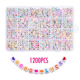 1200pcs 6mm Square Letter Acrylic Beads for Jewelry Making