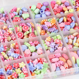 1200pcs Macaron Acrylic Beads Kit for Kids Bracelet Necklace DIY