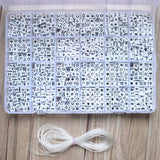 1200pcs Square Acrylic Letter Beads for DIY Jewelry Making Bracelet Necklace