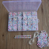 1200pcs Square Acrylic Letter Beads for DIY Jewelry Making Bracelet Necklace