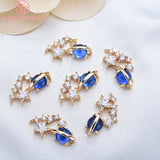 2PCS 19x10MM Brass Zircon Hollow Pendants DIY Jewelry Findings