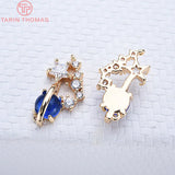 2PCS 19x10MM Brass Zircon Hollow Pendants DIY Jewelry Findings