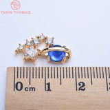 2PCS 19x10MM Brass Zircon Hollow Pendants DIY Jewelry Findings