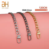 Polished Metal Chain for Bags 2.4NK Wide Shoulder Bag Strap Chains