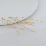 120MM 14K Plated Brass Chains Stud Earrings High DIY Jewelry Findings