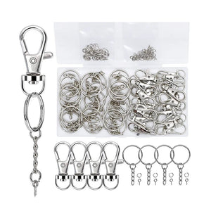 120PCS Swivel Snap Hook with Key Chain Rings Set for Keychain Lanyard