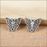 120PCS Silver Butterfly Necklace Pendant DIY Jewelry Findings Accessories