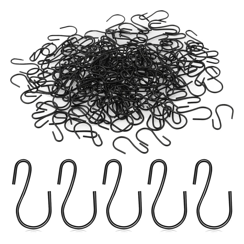 120Pcs 1-Inch Mini S-Shaped Hooks Black