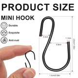 120Pcs 1-Inch Mini S-Shaped Hooks Black