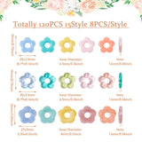 120Pcs Colorful Flower Shape Acrylic Bead for Jewelry DIY