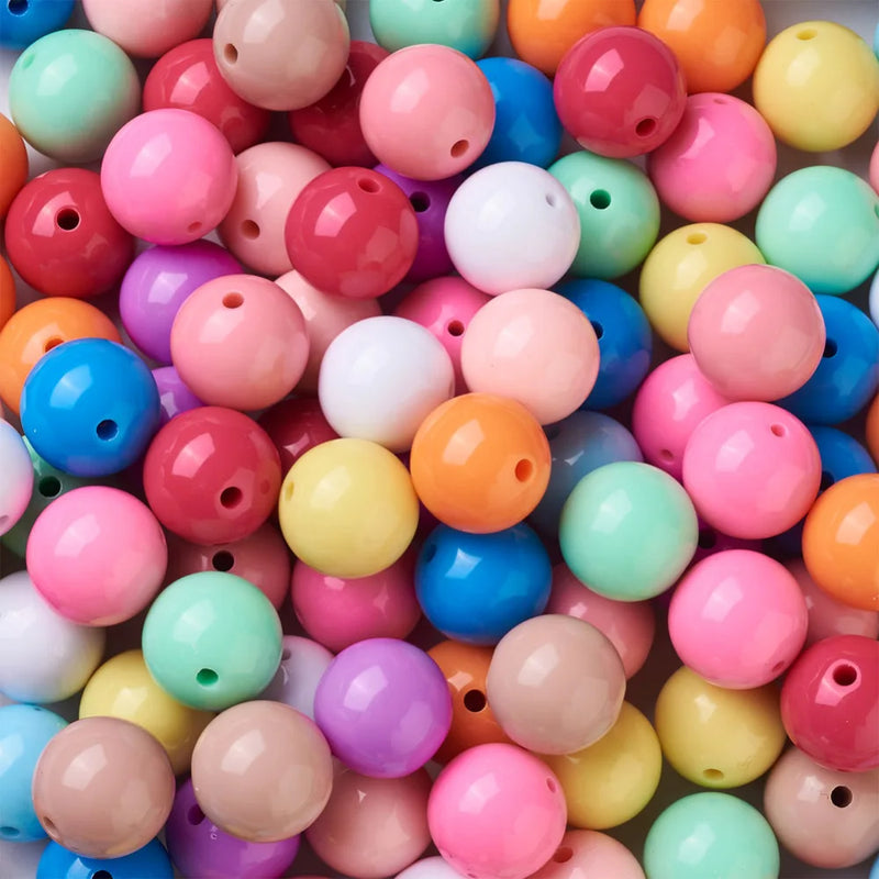 120Pcs 20mm Opaque Acrylic Beads Mixed for Jewelry Making