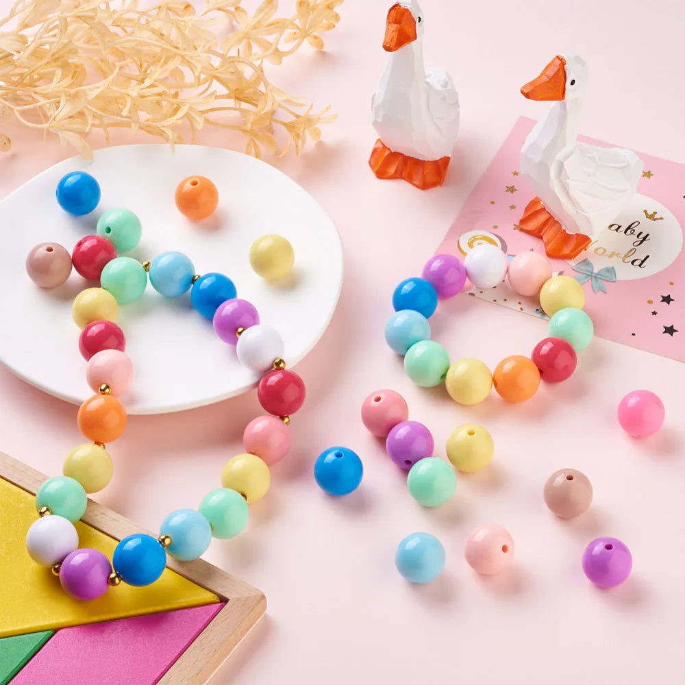 120Pcs 20mm Opaque Acrylic Beads Mixed for Jewelry Making