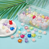 120Pcs Easter Acrylic Beads Rabbit Head 15.5x12x9.5mm