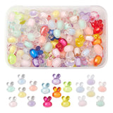 120Pcs Easter Acrylic Beads Rabbit Head 15.5x12x9.5mm
