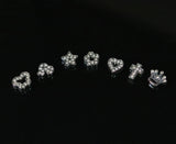 120Pcs 8mm Slide Rhinestone Charms Heart Crown Stars Cross PAW Jewelry Findings