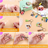 120Pcs Acrylic Blank Ornaments Set for DIY Keychain Making