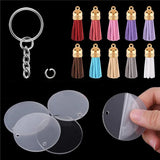 120Pcs Clear Acrylic Keychain Set DIY Accessories