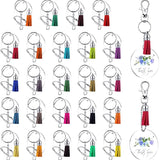 120Pcs Acrylic Clear Circle Discs Keychain Set DIY Accessories