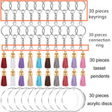 120Pcs Clear Acrylic Keychain Set DIY Accessories