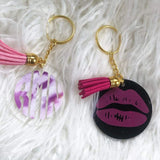 120Pcs Clear Acrylic Keychain Blanks with Tassels and Rings for DIY Keychains