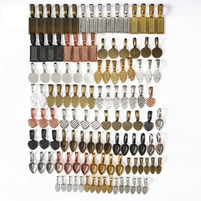 120Pcs Spoon Glue on Bail Earring Necklace Pendant Bails