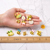 120Pcs Bees Daisy Flower Resin Cabochons for DIY Jewelry Making