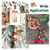 120Pcs Christmas Wooden Beads Snowflake Red Green Wood Bead Merry Xm...