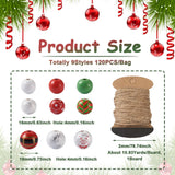 120Pcs Christmas Wooden Beads Snowflake Red Green Wood Bead Merry Xm...
