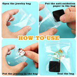 120 Pcs Clear Jewelry Plastic Zipper Bags with Anti-Tarnish Paper Strips