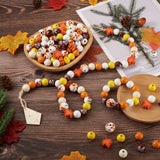 120Pcs Maple Leaf Wood Beads DIY Jewelry Garland Ornaments