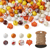 120Pcs Maple Leaf Wood Beads DIY Jewelry Garland Ornaments