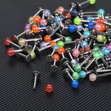 120Pcs Glow in Dark Acrylic Ball Tragus Piercing Labret Stud Lip Ring