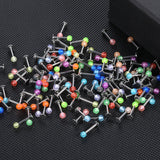120Pcs Glow in Dark Acrylic Ball Tragus Piercing Labret Stud Lip Ring