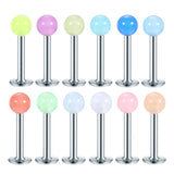 120Pcs Glow in Dark Acrylic Ball Tragus Piercing Labret Stud Lip Ring
