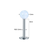 120Pcs Glow in Dark Acrylic Ball Tragus Piercing Labret Stud Lip Ring
